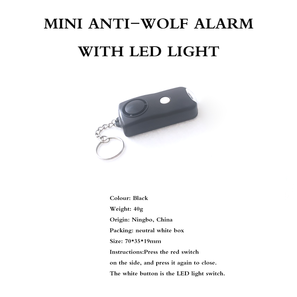 LLavero de alarma de seguridad de emergencia con alarma Personal con luz LED conveniente de llevar