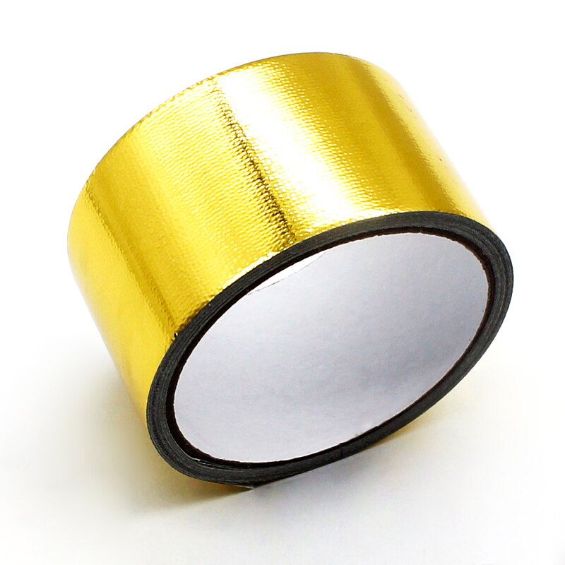 DEFT-Cinta decorativa para tubo de escape de coche, papel de aluminio de color dorado, cinta de envoltura de protección térmica dorada