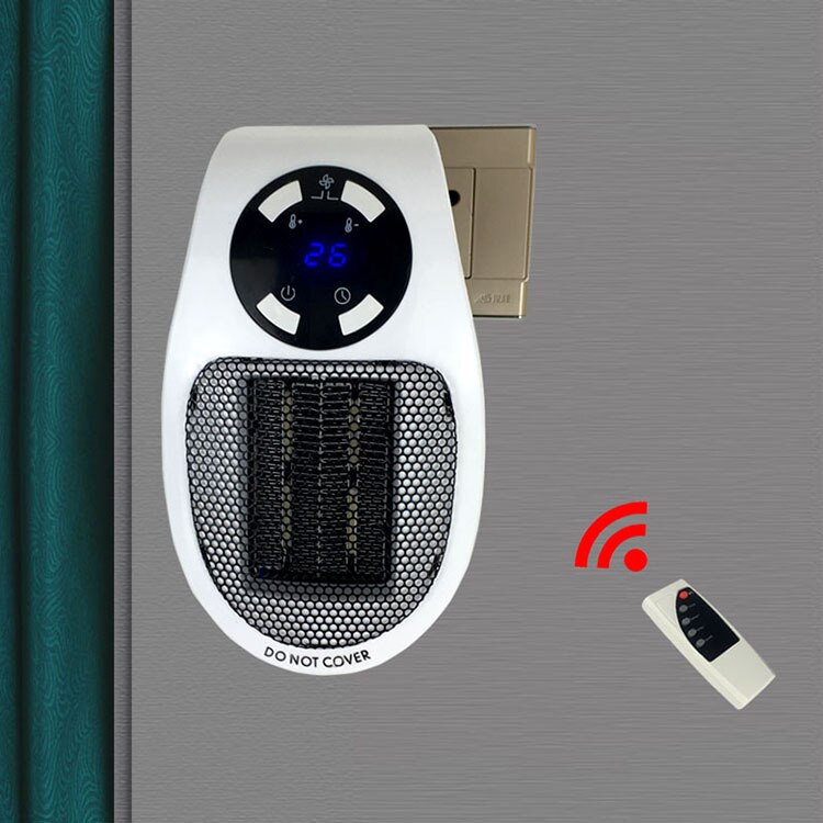 Portable Electric Space Heater Plug-in Heater with LED Display Compact Space Wall Mini Heater Winter Warming for