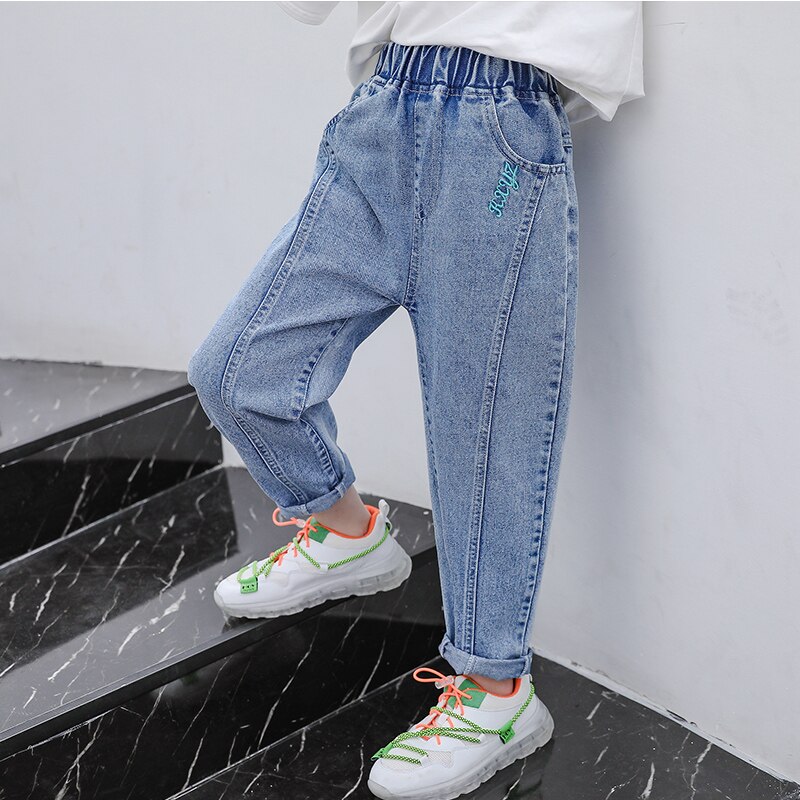 automne enfants jean filles pantalon lettre broderie jean moderne enfants survêtement Denim pantalon 3 à 13 ans filles vêtements pantalons