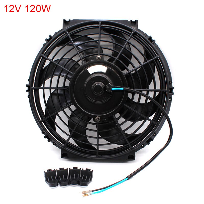 12V 120W Universal Slim 12" Motor Engine Radiator Oil Cooler Cooling Electric Pull Push Fan Radiator Electric Engine Cooling Fan: 12V 120W