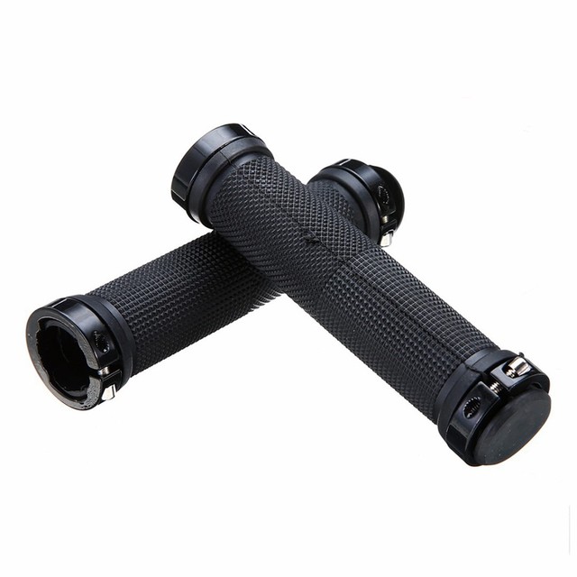 Empuñaduras de manillar de bicicleta de montaña, amortiguadora de deslizamiento, cubierta de mango de absorción, bloqueo de agarre, accesorios de piezas de ciclismo: black