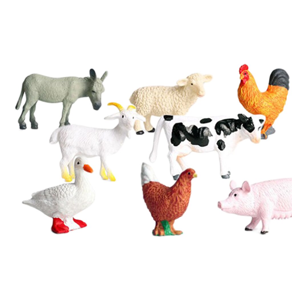 12 Pack Miniature Farm Animals Figures Toys Set, Realistic Domestic Plastic
