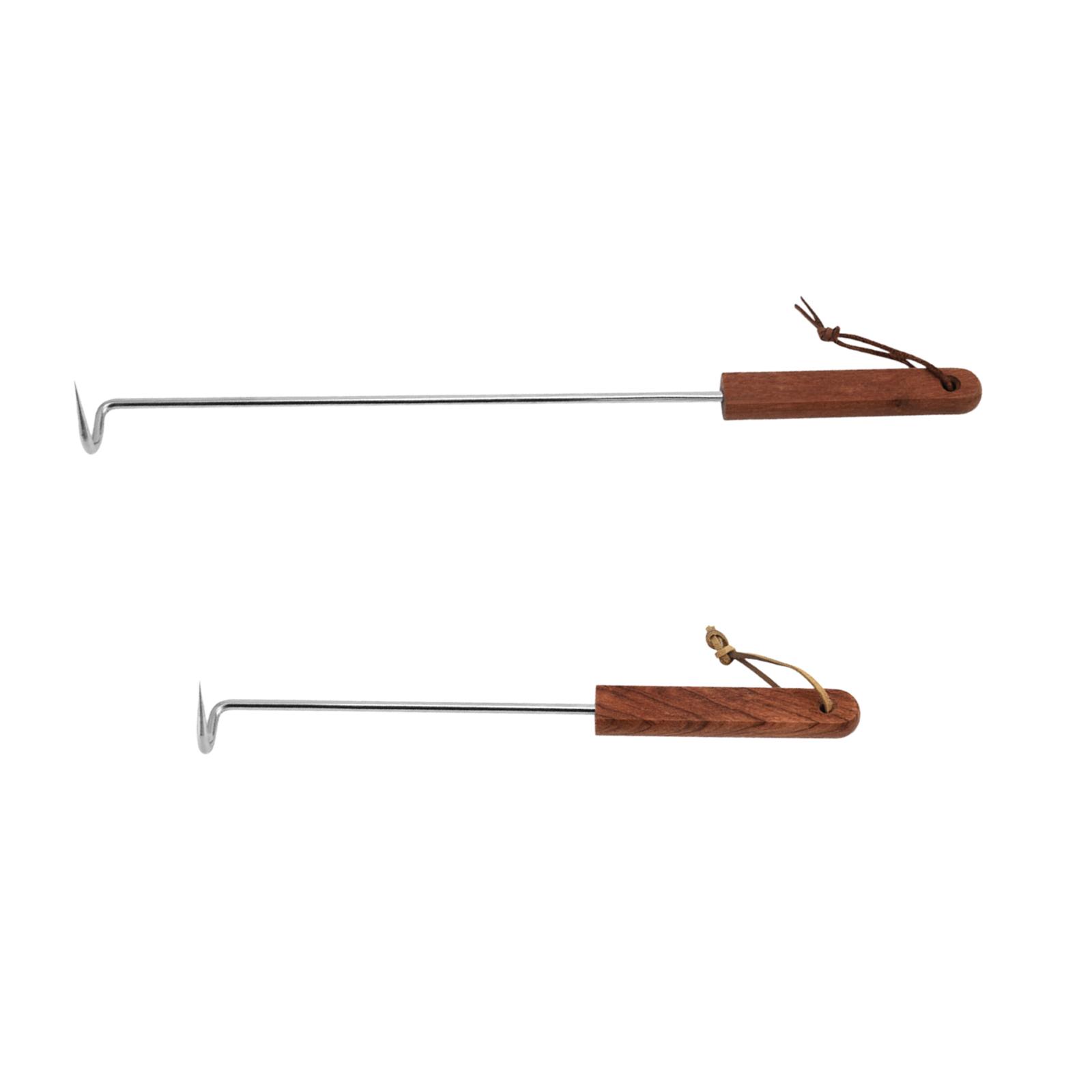BBQ Meat Turner Hook Food Flipper Portable Meat Hook Barbecue Turner Hook for BBQ Grill Sausages Flipping Grilling Turning