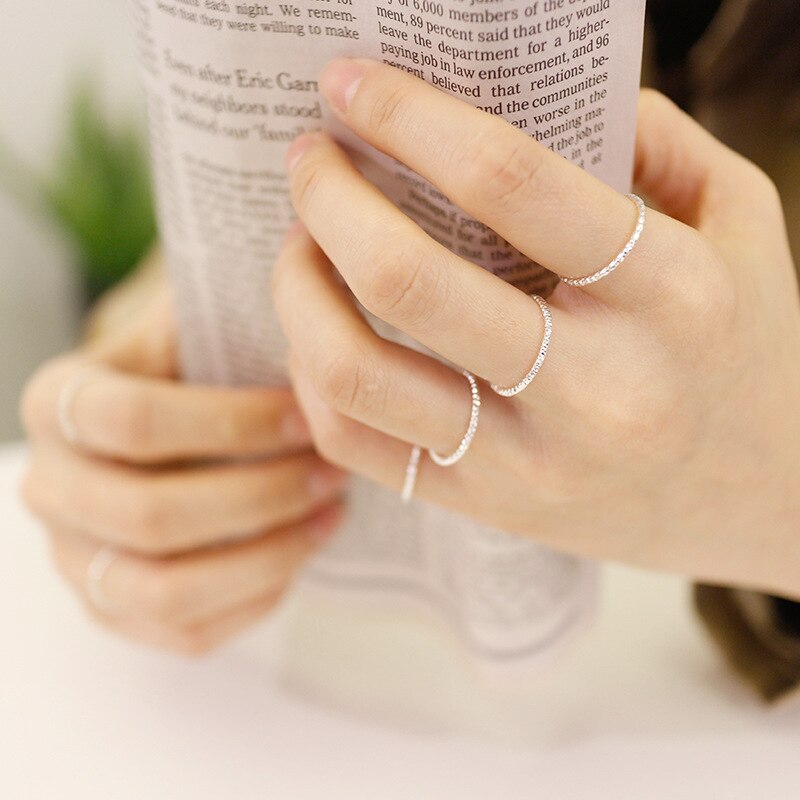 Bague en argent Sterling pour femmes et hommes, bijou fin, à la , Simple et lisse, pour petit doigt, de 925