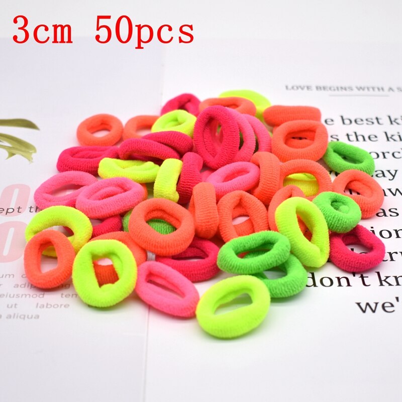 Nuovo 100 pz/lotto Le Ragazze di Colori Della Caramella di Nylon 3 CENTIMETRI di Gomma Bande di Sicurezza Dei Bambini Fasce Elastiche Dei Capelli Coda di Cavallo Titolare Dei Capelli Dei Bambini accessori