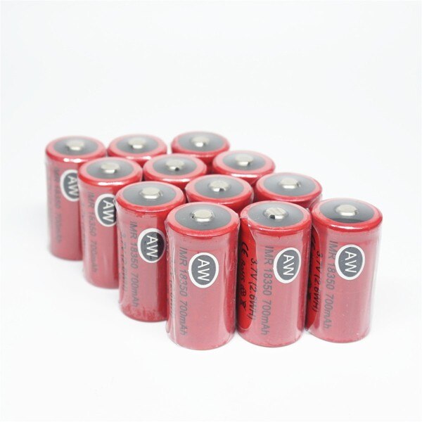 2 stuks van IMR AW 18350 700mAh Oplaadbare Batterij
