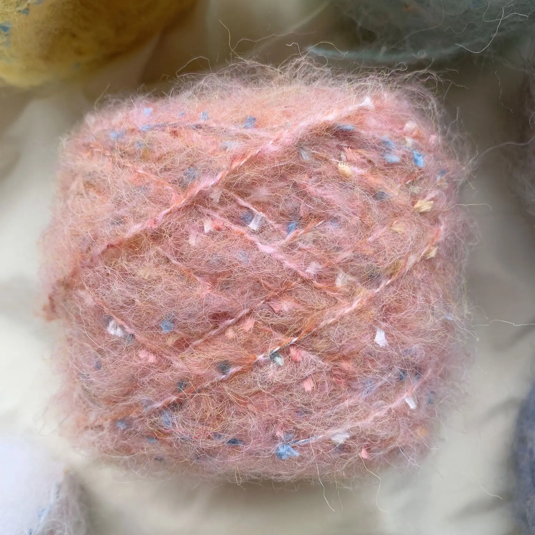 Hilo de mezcla de Mohair para tejer a mano, hilo de lana de Gypsophila mezclado, costura DIY, bufanda, suéter, sombrero, hilo de ganchillo, 50g por rollo: Lavanda