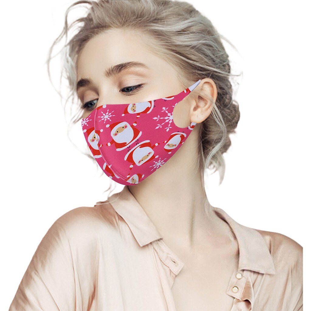 5PC Face Mask Christmas Printed Cover Merry Christmas Xmas Decorations Navidad Decor Santa Claus Happy Year Mascarillas