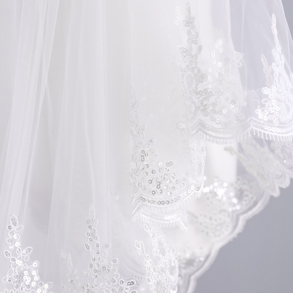 Velo De Novia Largo Con Perlas Y Peine - Estilo Catedral En Tul Suave, Color Marfil, 3-5 Metros | Perfecto Para Bodas