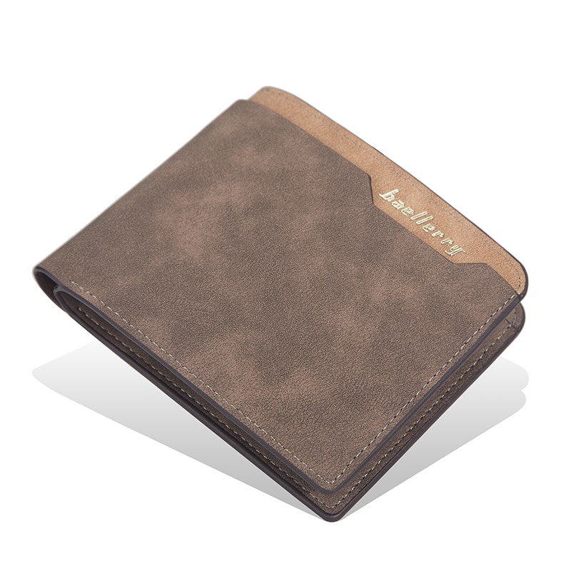 Luxury Brand Men Short Wallets Simple Multi-card Position Open Coin Purse Fashionable Soft Leather Thin Wallet: Dark Coffee