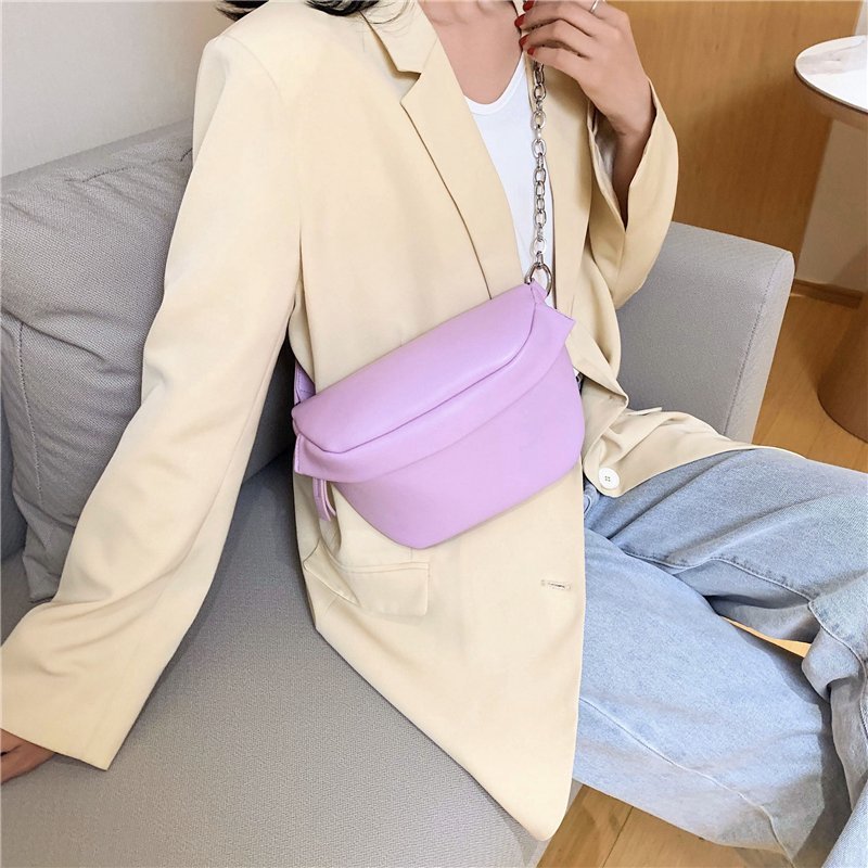 Bolso bandolera pequeño con cadena de Color liso para mujer, bolso de hombro dulce de verano , bolsos de viaje para mujer, bolsa cruzada bonita