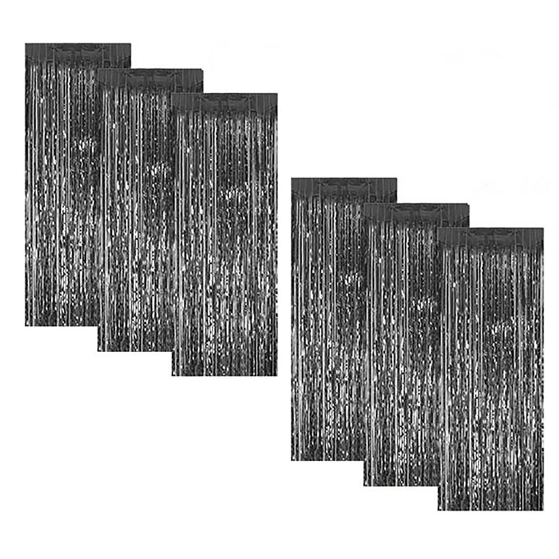 AILEXI 3 stuks metalen gordijnen, glinsterend, blad, franjes, spiegelend, gordijn, deur, raam, decoratie voor verjaardag, bruiloft, feest, accessoires, 92 x 245 cm (92 x 245 cm) - zilver AILEXI 3 stuks metalen gordijnen, glinsterend, blad, franjes, spiegelend, gordijn, deur, raam, decoratie voor verjaardag, bruiloft, feest, accessoires, 92 x 245 cm (92 x 245 cm) - zilver