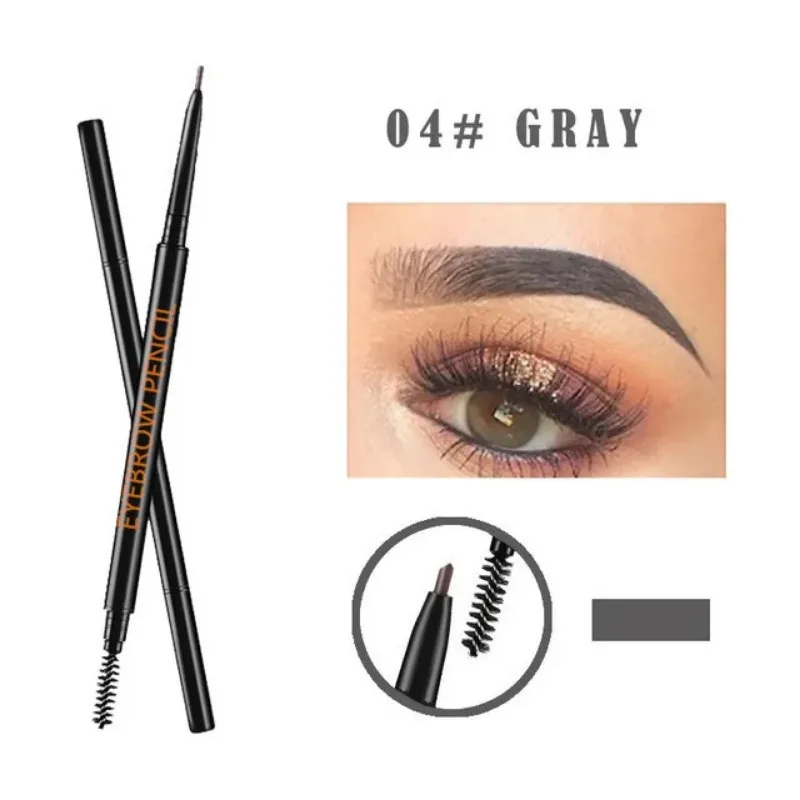 1,5 mm feiner Augenbrauenstift mit Doppelkopf-Automatikrotation, einzeiliger Augenbrauenstift, wasserfest und make-up-freiem Make-up-Stift: Orange