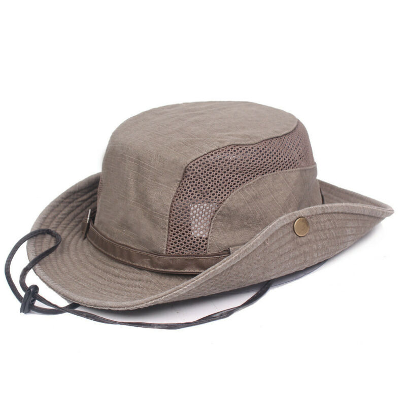 HEREN DAMES Mesh SAFARI AUSSIE OUTBACK BUSH BREDE RAND ZOMER ZONNEHOED