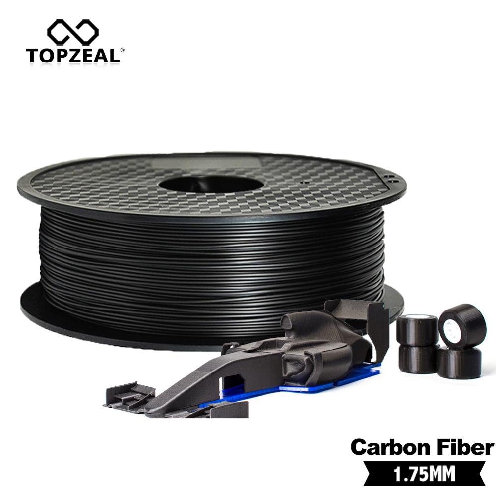 TOPZEAL-filamento de fibra de carbono PLA/ABS/PC/PETG/PA, Material consumible de goma plástica de 1,75mm usado para impresora 3D