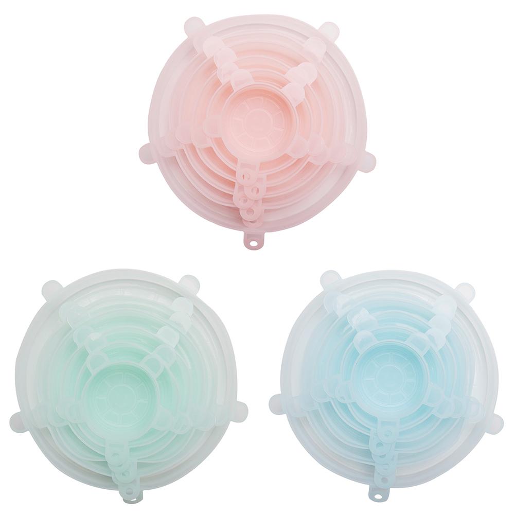 1/6 stuks herbruikbare siliconen zuigdeksel-kom pan kookpot deksel-siliconen stretch deksels siliconen deksel pan morsdeksel stop deksel