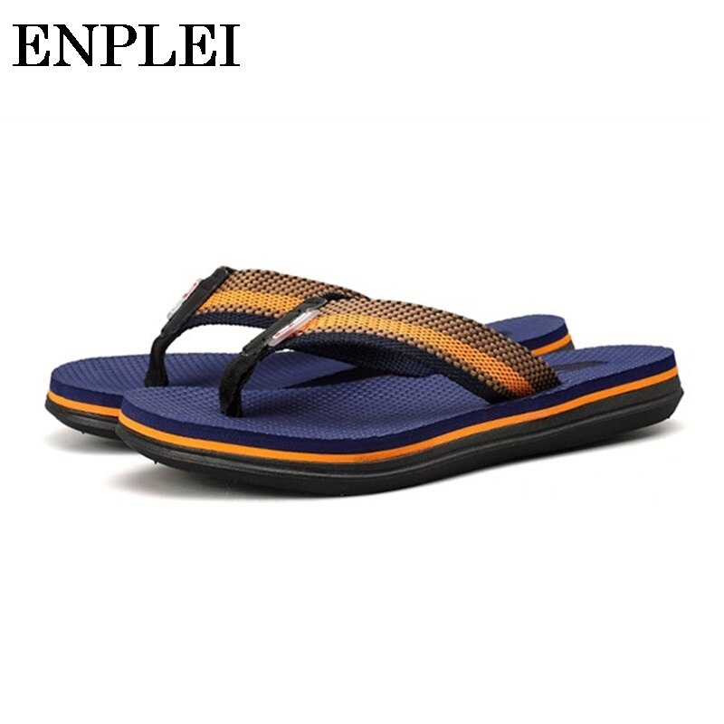 Enplei sandalias Hombre verano Casual Chanclas de playa ligero cómodo hombres Zapatillas de casa clásicas tamaño 39-44: Azul / 6