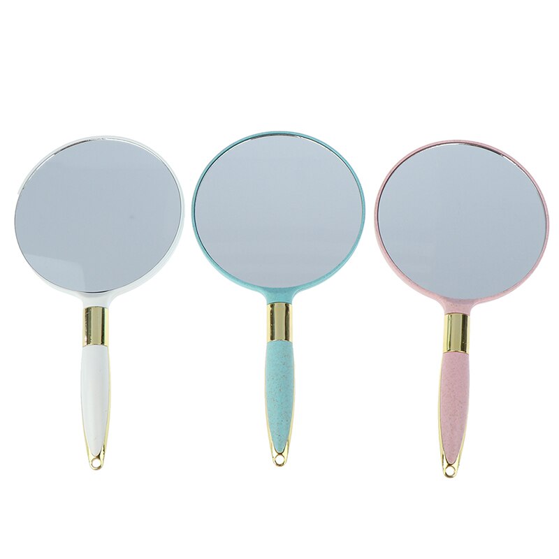 1pc hånd makeup spejl plast vintage håndspejle makeup makeup spejl rundt håndholdt kosmetik spejl med håndtag til