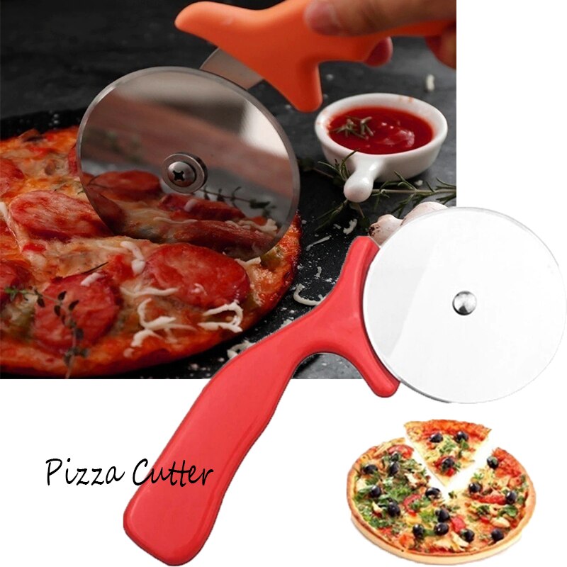 1Pc Pizza Cutter Rvs Taart Taarten Wafels Deeg Pannenkoek Gebak Wielen Schaar Koekjes Bakken Keuken Ronde Roller Knif