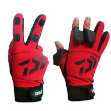 Daiwa 3 Vingers Cut Outdoor Sport Wandelen Handschoenen Winter Warm Vissen Handschoenen Katoen Waterdicht Anti-Slip Duurzaam Vissen Handschoen