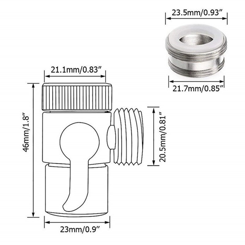 Bathroom Faucet Accessories Faucet Diverter Valve Adapter - Dual Thread 15/16-27 & 55/64-27 To 3/4 Inch Garden Hose For Kitchen & Bath Bottle Washer Sink