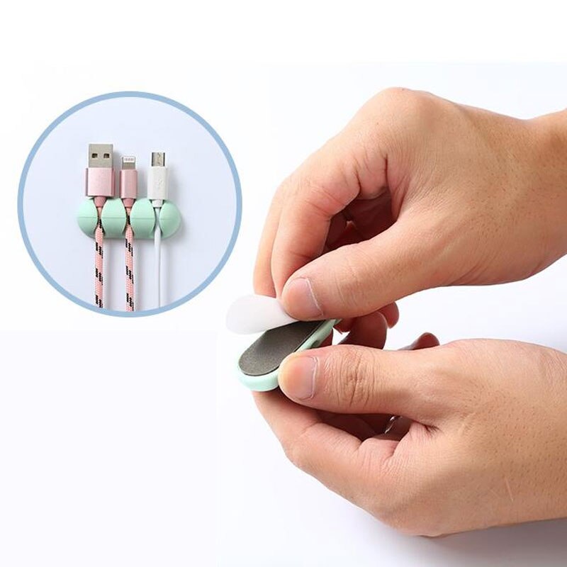 2Pcs Self-adhesion Wire Clip Organizer for Office Desk Cable Wire Holder Cable Winder Charger Cable Clip Protector