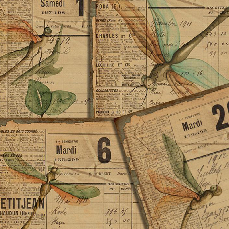 4 Stks/partij Libelle Retro Materiaal Papers Diy Scrapbooking Album Dagboek Decoratieve Papier Scrapbooking Papier