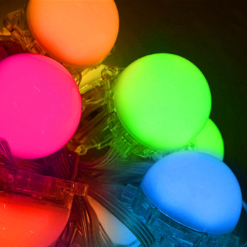 20pcs/string 50mm 24V P9883 LED addressable rgb pixel module,IP68,1.68W;Dual-signal wires
