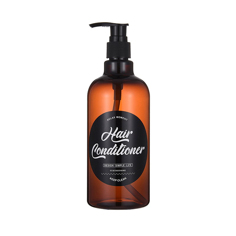 Brun sæbeflaske til badeværelse bruser shampoo balsam flaske nordisk håndpresse væskebeholder 500ml/16.9oz: D