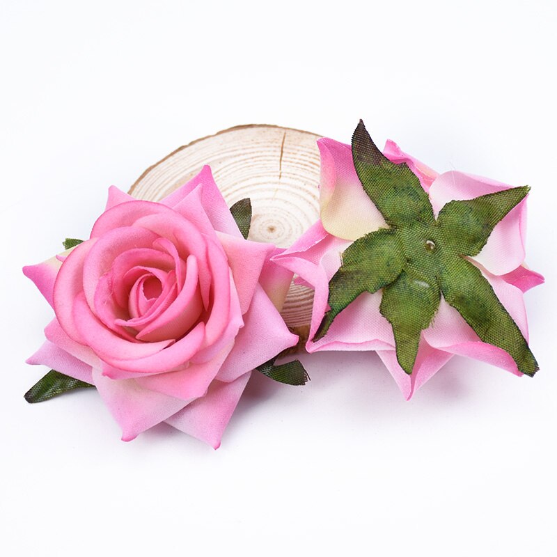 100 stk flannel roser silke blomster væg kunstige planter hjem bryllup dekoration diy scrapbog slik æske broche foto rekvisitter: 14