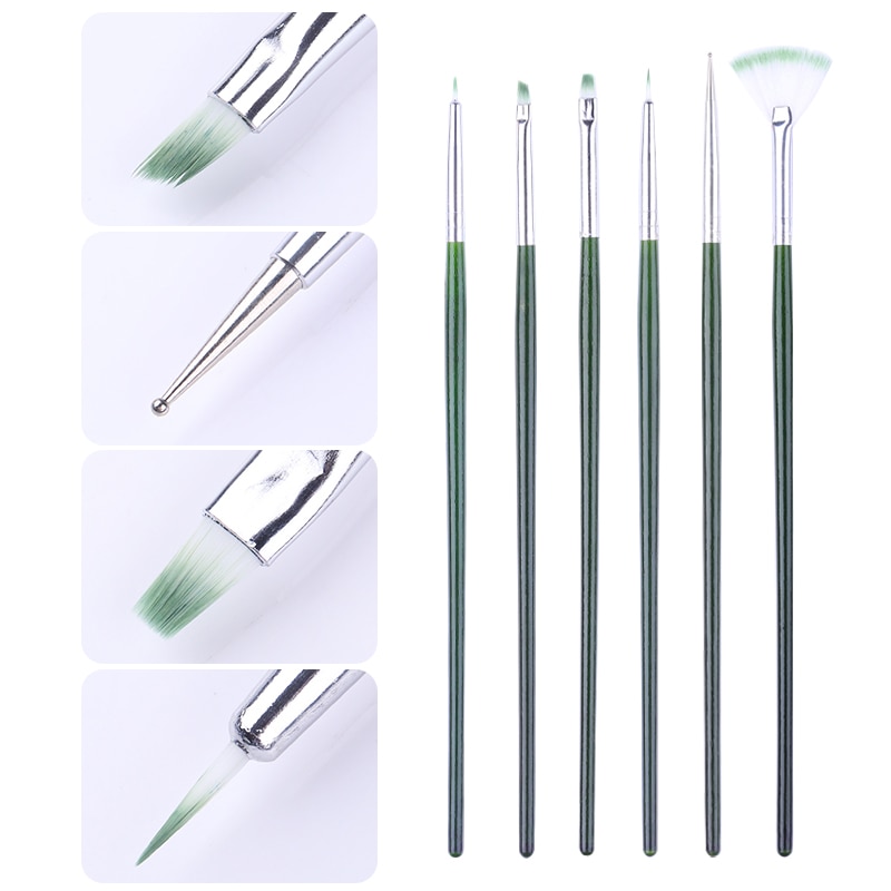 8 pièces/ensemble UV Gel Liner ongles brosse peinture dessin Liner acrylique stylos marbre poignée Nail Art stylos bricolage outil pour Gel vernis