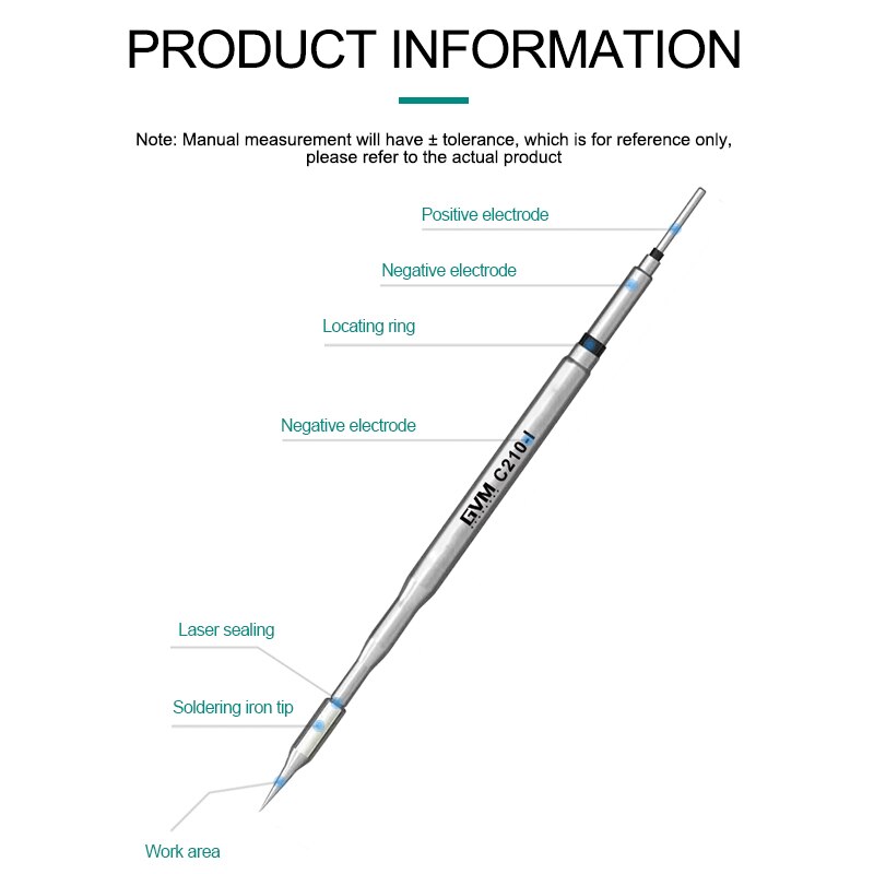 GVM C210 Series Integrated Soldering Iron Tips and Heating Core Efficient Heat Conduction Temperature Recovery for GVM T210