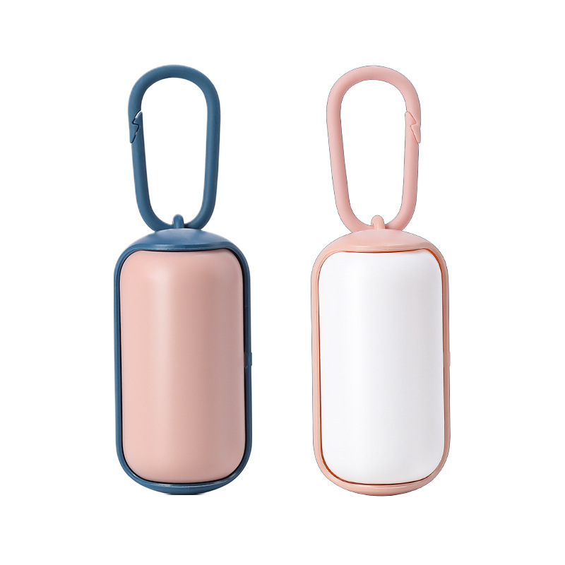 Boîte à caca Portable pour chien, Mini conteneur avec sacs à ordures, support de sac à merde pour chien, 15 rouleaux de sacs à merde, fournitures de nettoyage pour chiens