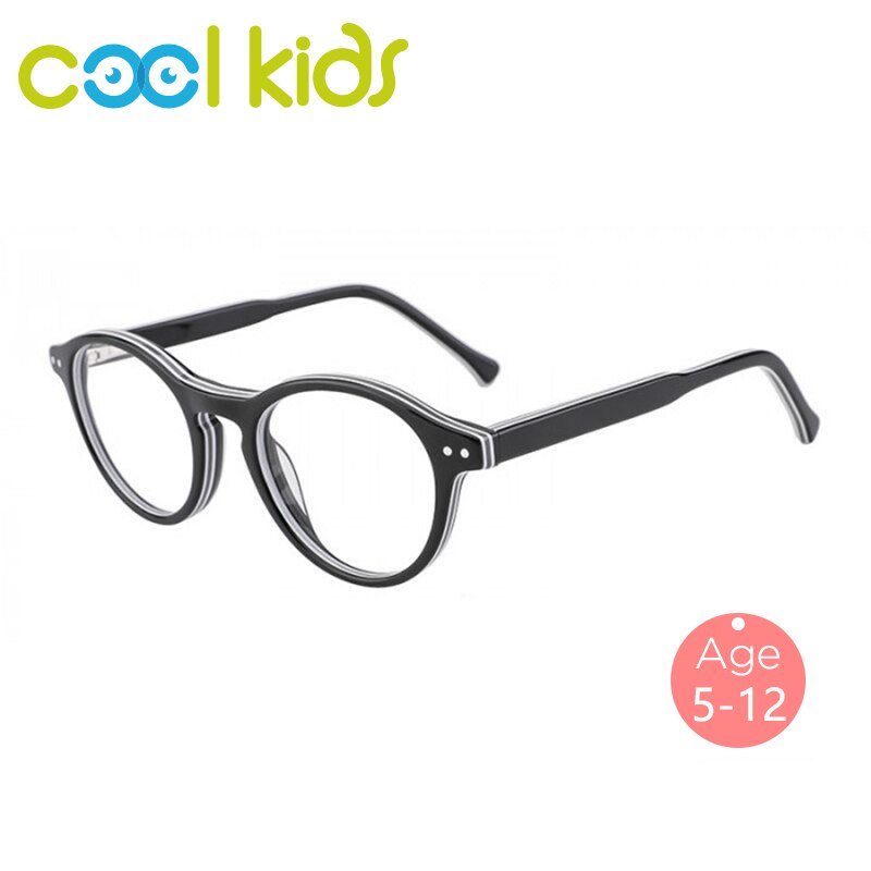 COOL KIDS Round Children Eyeglasses Acetate Kids Eyewear Frame Boy and Girl Eyewear Glasses Myopia Optic Anti-Blue Eyewear Frame