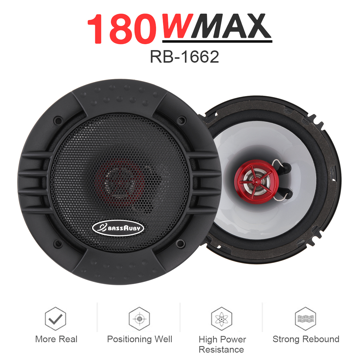 2 Stuks 6 Inch 180W Universele 2 Way Auto Coaxiale Luidsprekers Audio Stereo Volledige Bereik Frequentie Hifi Speaker Luidspreker voor Auto 'S