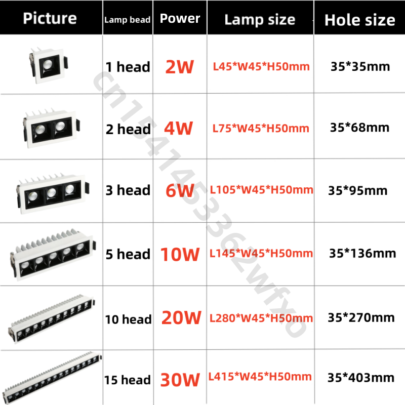 LED downlight Spotlight spuitgieten 2W4W6W10W20W30W hemel lantaarn COB raster lamp plafondlamp woonkamer interieur verlichting lamp