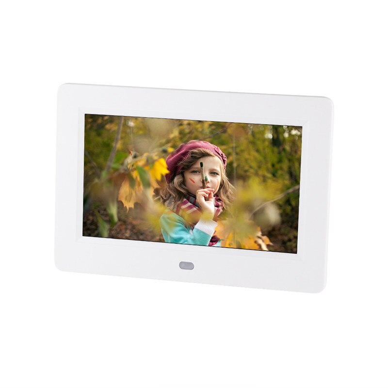 7 Inch Led Backlight Hd 800*480 Volledige Functie Digitale Fotolijst Elektronisch Album Foto Muziek Video: WHITE / US Plug