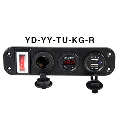 Tuimelschakelaar auto usb-aansluiting snellader adapter auto sigarettenaansteker 4.2a usb paneelmontage aansluiting auto voltmeter usb opladen: Tu-jj-jd-kg-r