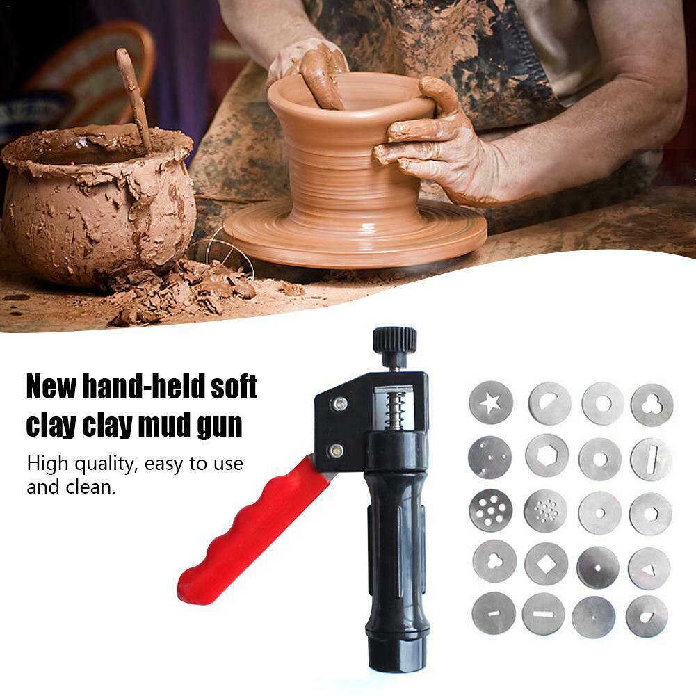 Nieuw Clay Extruder Hand-Held Zachte Klei Modder Squeezer Met 20 Verschillende Nozzles Biscuit Cake Decorating XSD88: Default Title