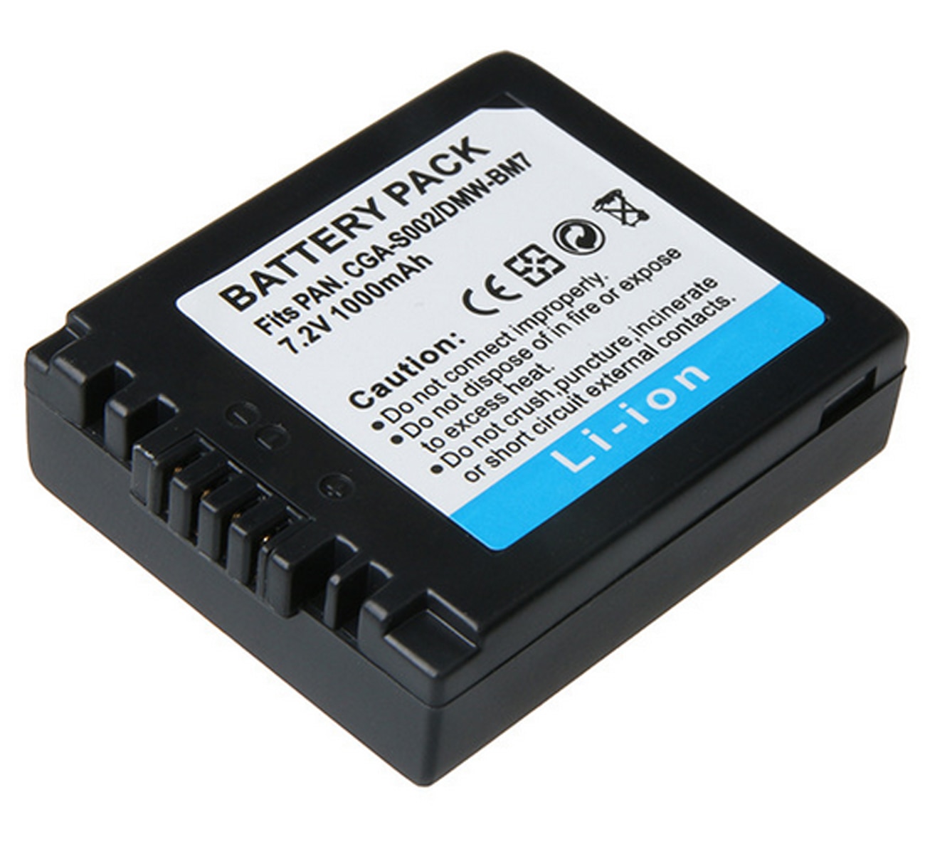 Batterij Voor Panasonic CGA-S002, CGA-S002A, CGA-S002A/1B, CGA-S002A/1C, CGA-S002E, CGR-S002, DMW-BM7