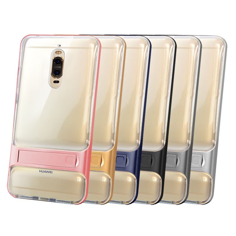 3D Kickstand Luxury Cases for Huawei Mate 9 Pro Cover TPU+PC Silicone 360 Protective Mobile Phone Back Armor Mate9Pro Mate9 9Pro