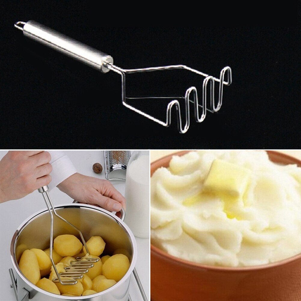 Duurzame roestvrijstalen golfvormige aardappelstamper, fruit- en groentesnijder, crusher, restaurantkeukengadgets, gereedschap