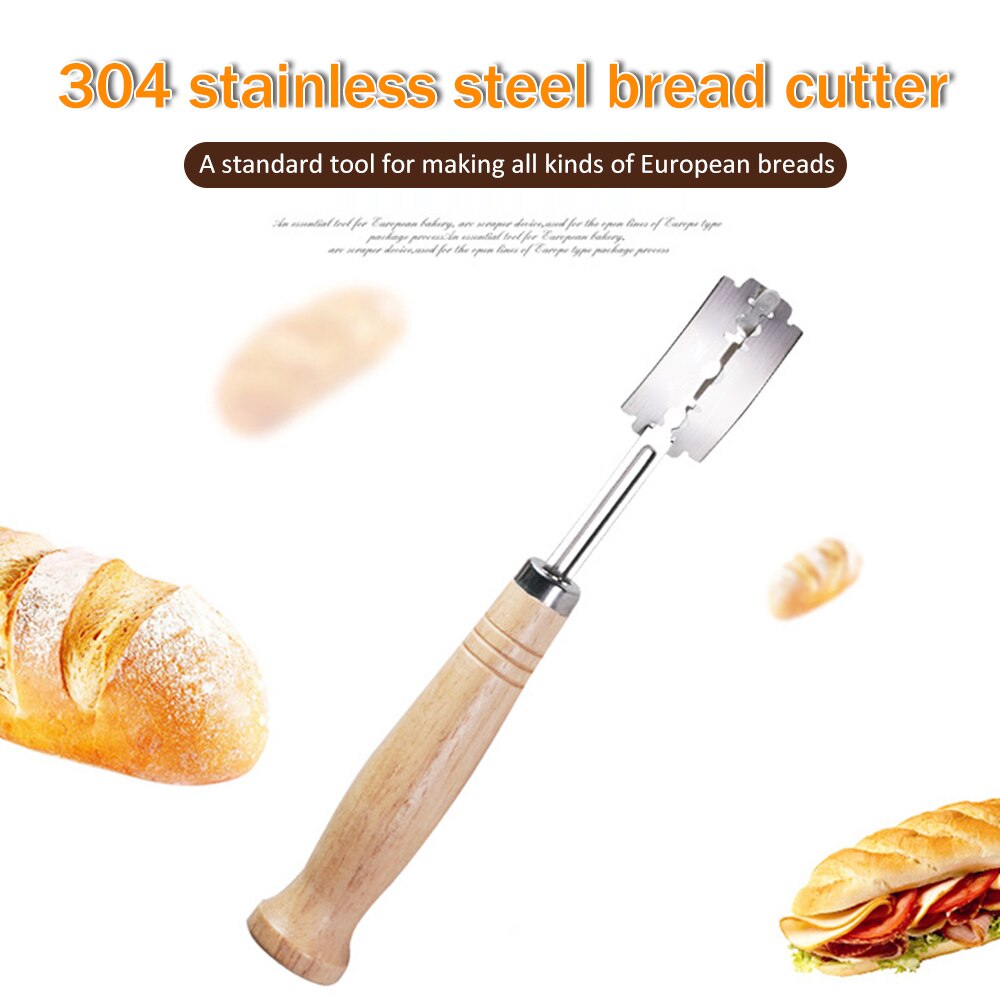 Blade Razor Bread Blade Dough Making Razor Wooden Handle Bread Cutting Tool Blade Wooden Handle Bread Cutter Cutting Tool