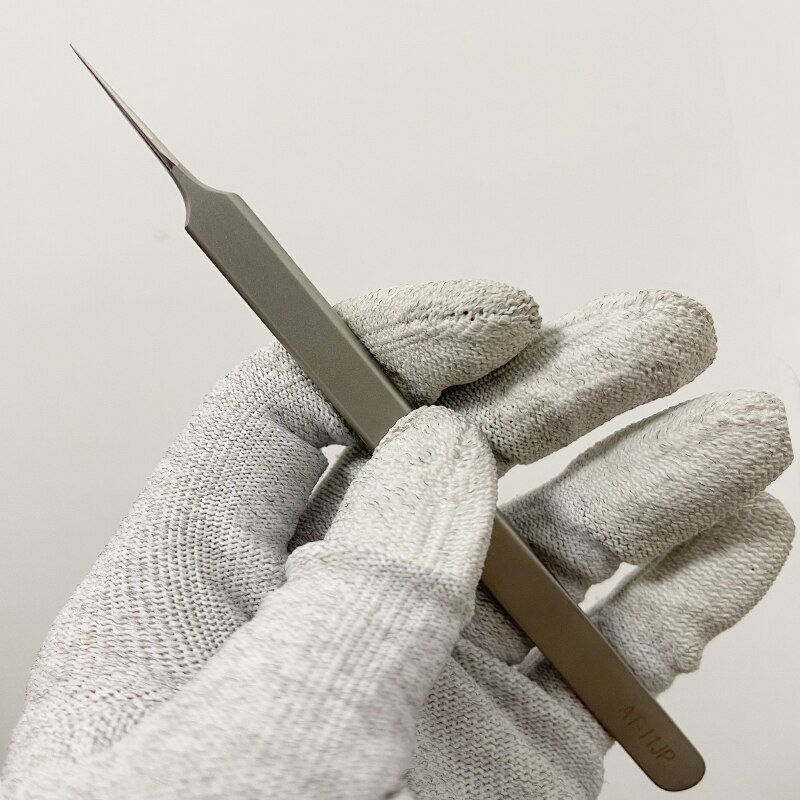 Tweezers Maintenance Tool 0.15mm Edge Precision Fingerprint Tweezers Titanium Alloy Board Flying line FDDSYB: AT-14JP