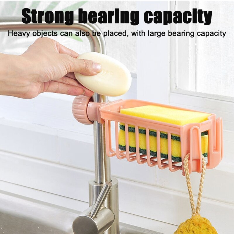 Kitchen Drain Rack Faucet Mounted Rag Shelf Sink Storage Rack Detachable