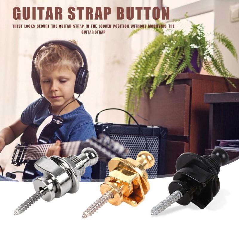 Alloy Copper Electric Guitar Strap Lock Button Anti-slip Belt Locks Nails Musical Instruments Accessories for Bass Guitar