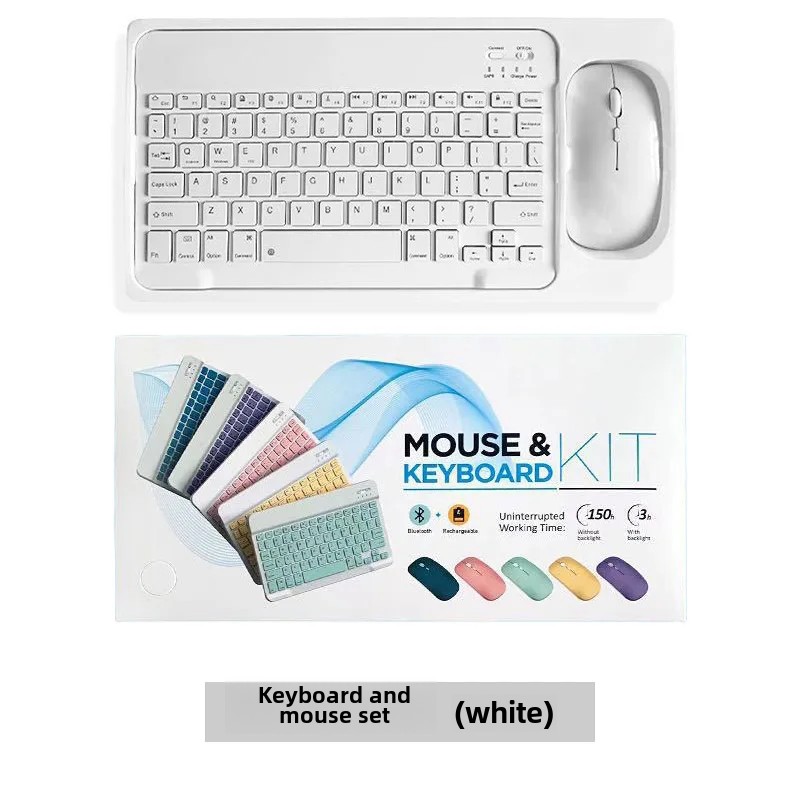 Bluetooth Keyboard Mouse Set for iPad Mobile Tablet 10 Inch Small Language Bluetooth Keyboard Set Computer Office Supplies