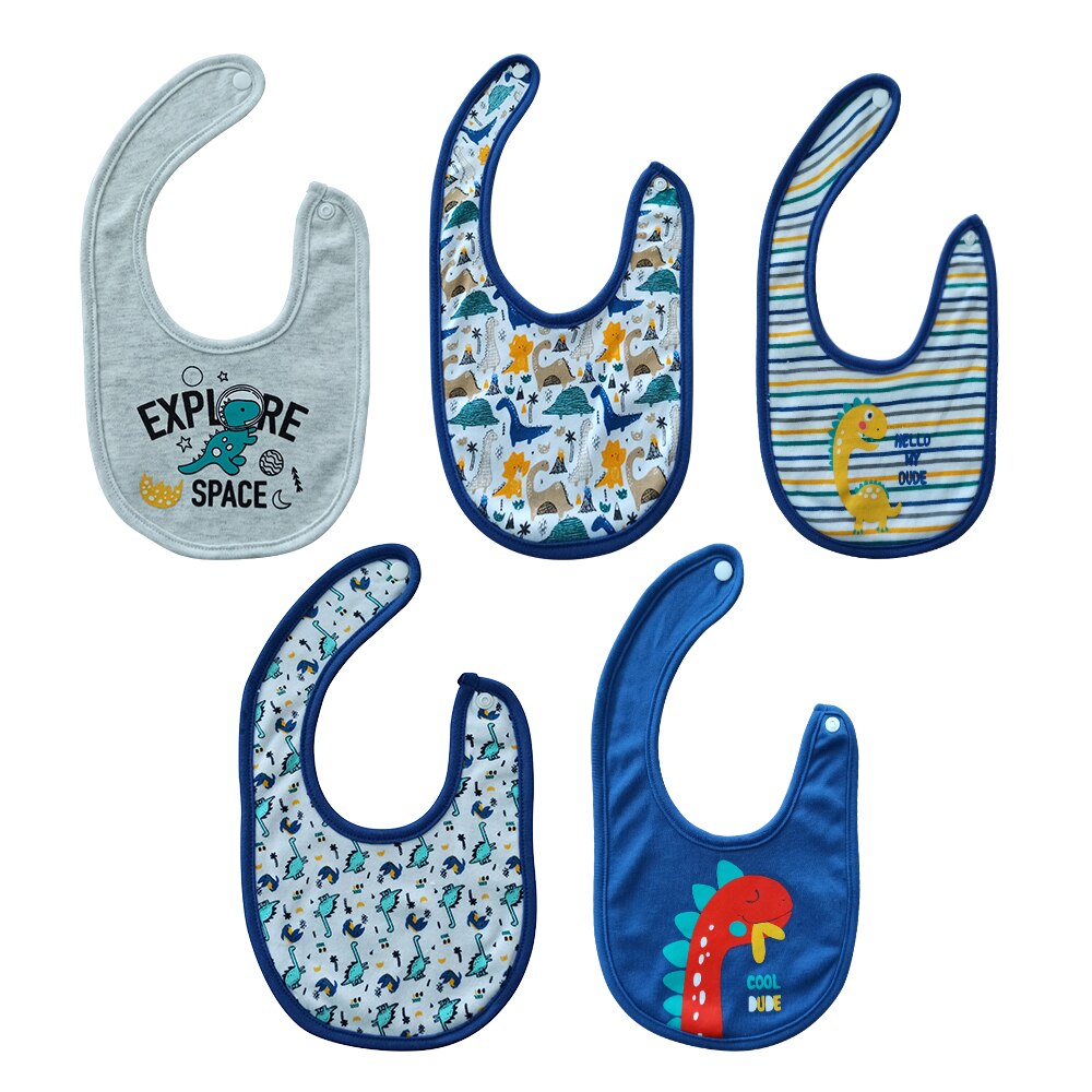 coton 3/5 pièces bébé garçon fille bavoir 0-12M dessin animé bébé Babador infantile bébé accessoires Roupas de bebe: Baby Bib5008