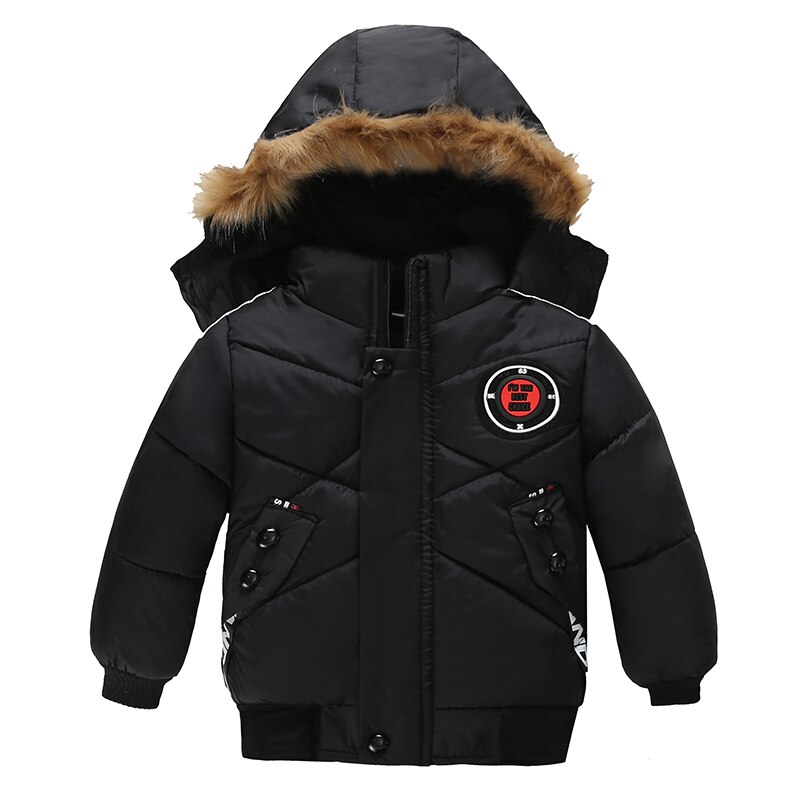 LZH enfants hiver vêtements d'extérieur à capuche manteaux bambin garçons doudoune enfants hiver vestes pour garçons vêtements rembourrés de coton: Black / 5